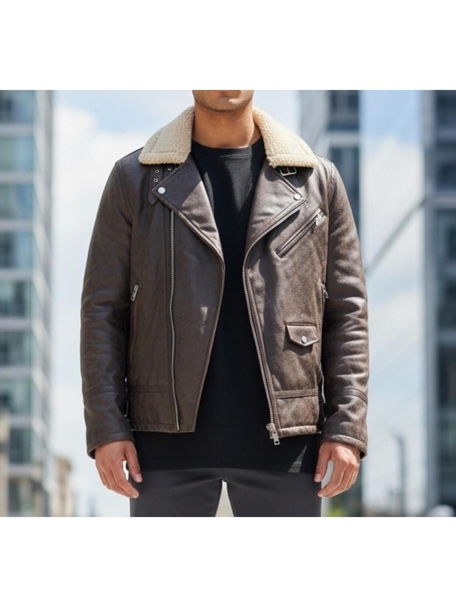 New Calvin Klein Men's Classic Faux Shearling B-3 Vegan Bomber Jacket Size Xxl